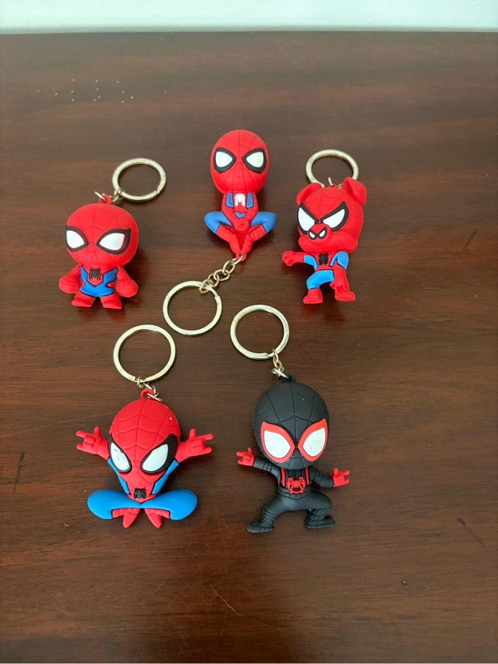 Spider-Man Keychains Lot Of 5 Silicone 3D Keychains Various Styles